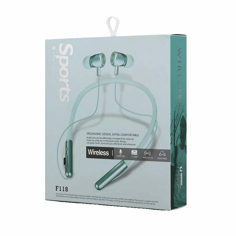 Ασύρματα ακουστικά - Neckband - F118 - 101189 - Blue