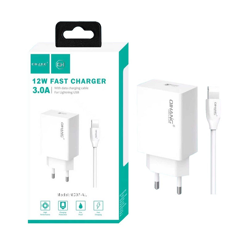 Καλώδιο φόρτισης με αντάπτορα - Lightning - QH-NC07AL - Fast Charger - 200717